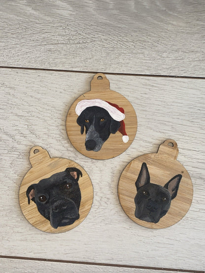 Pet Portrait Christmas Baubles
