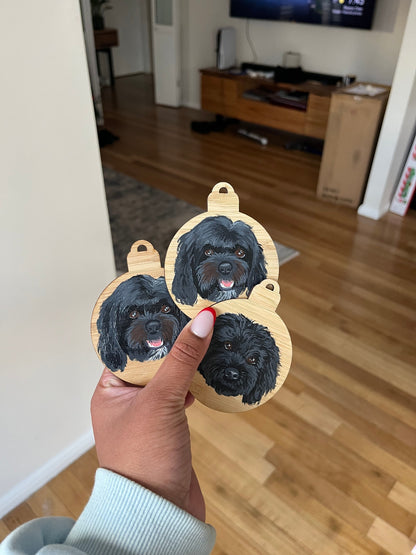 Pet Portrait Christmas Baubles