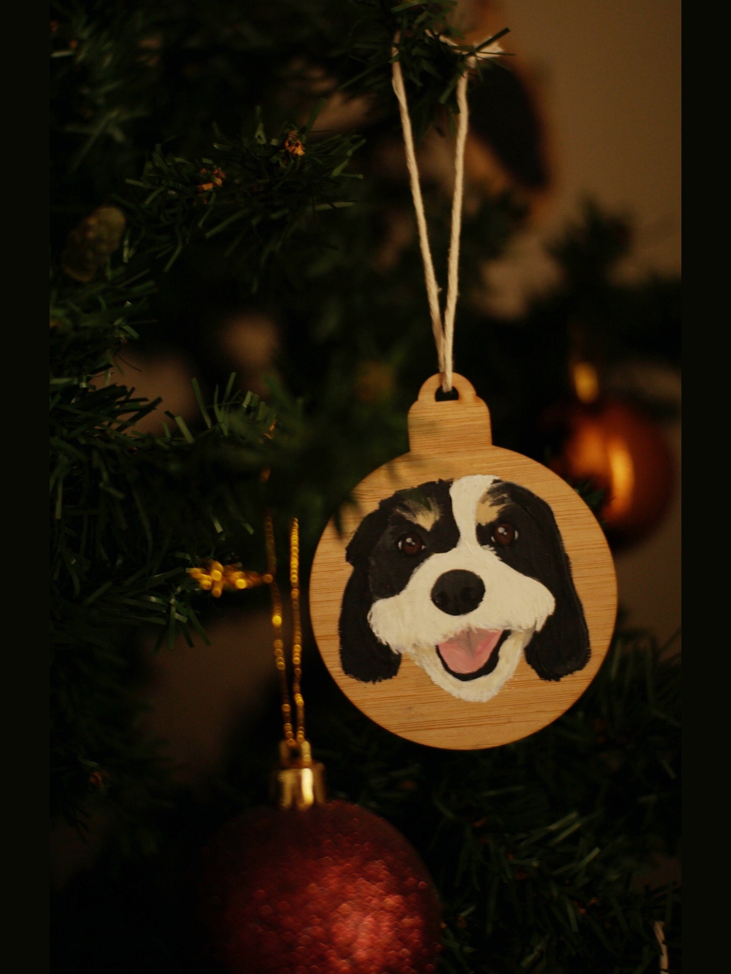Pet Portrait Christmas Baubles
