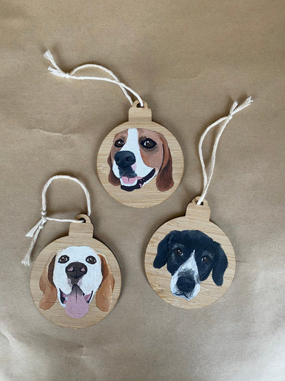 Pet Portrait Christmas Baubles