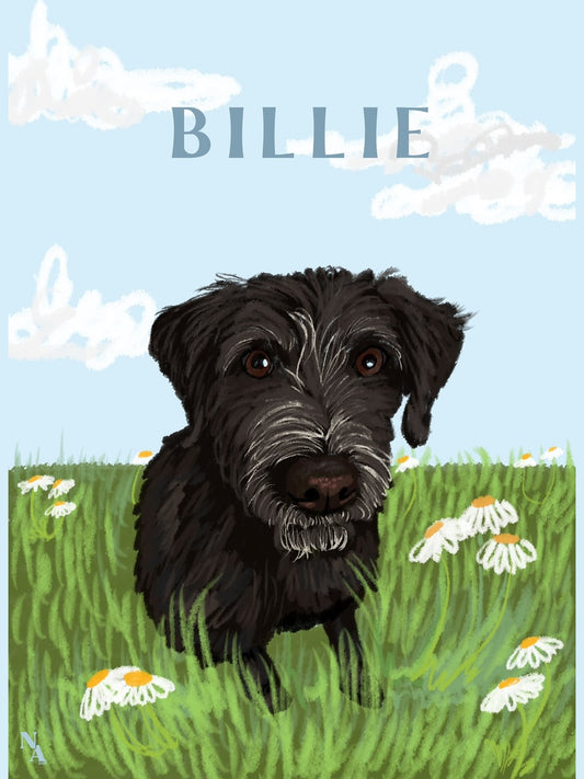 Digital Pet Portrait (Rustic Style)