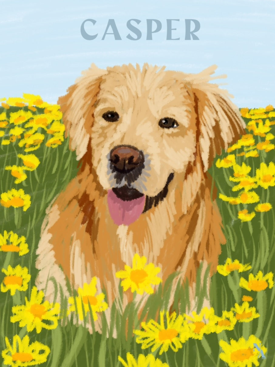 Digital Pet Portrait (Rustic Style)
