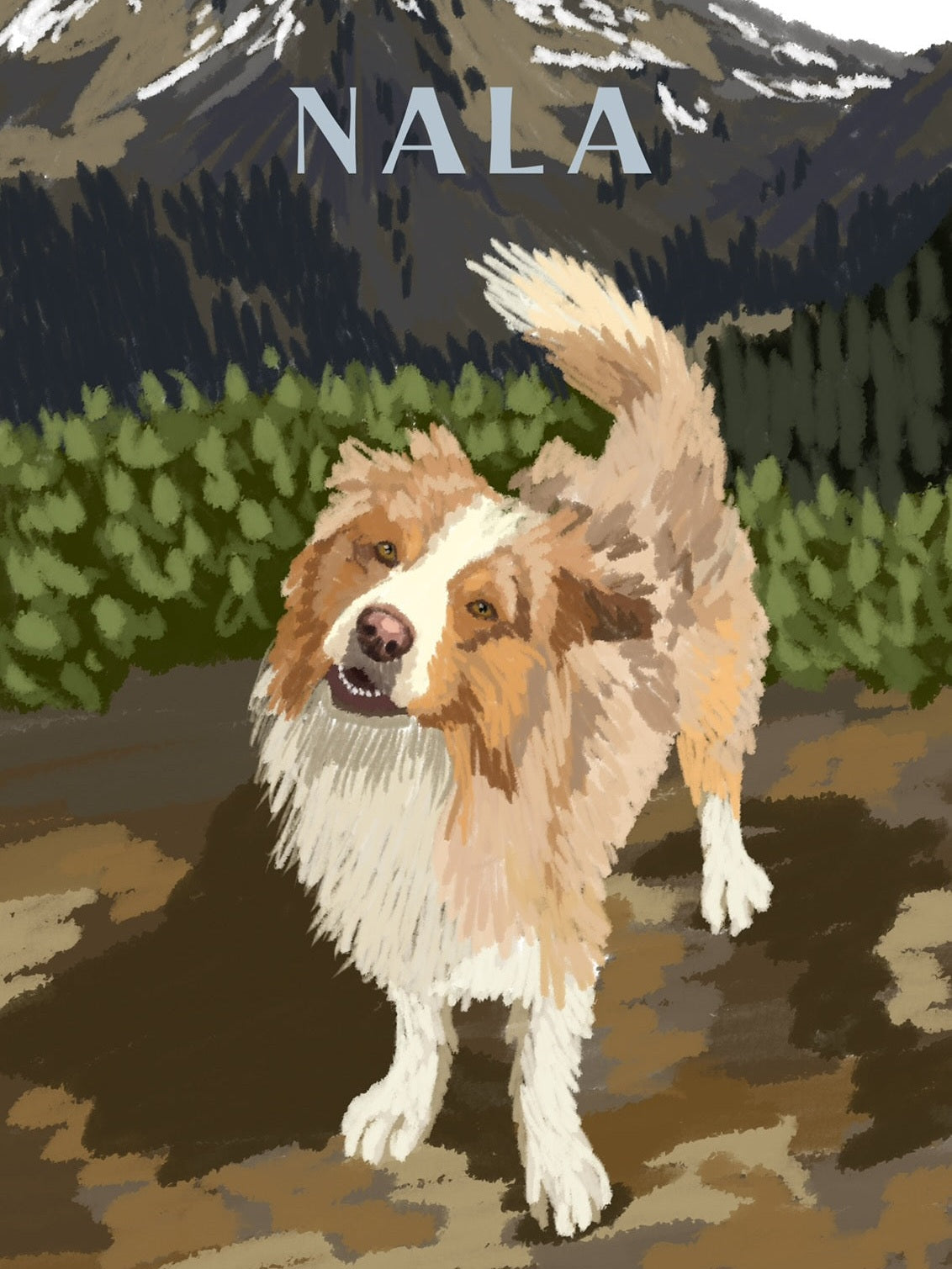 Digital Pet Portrait (Rustic Style)