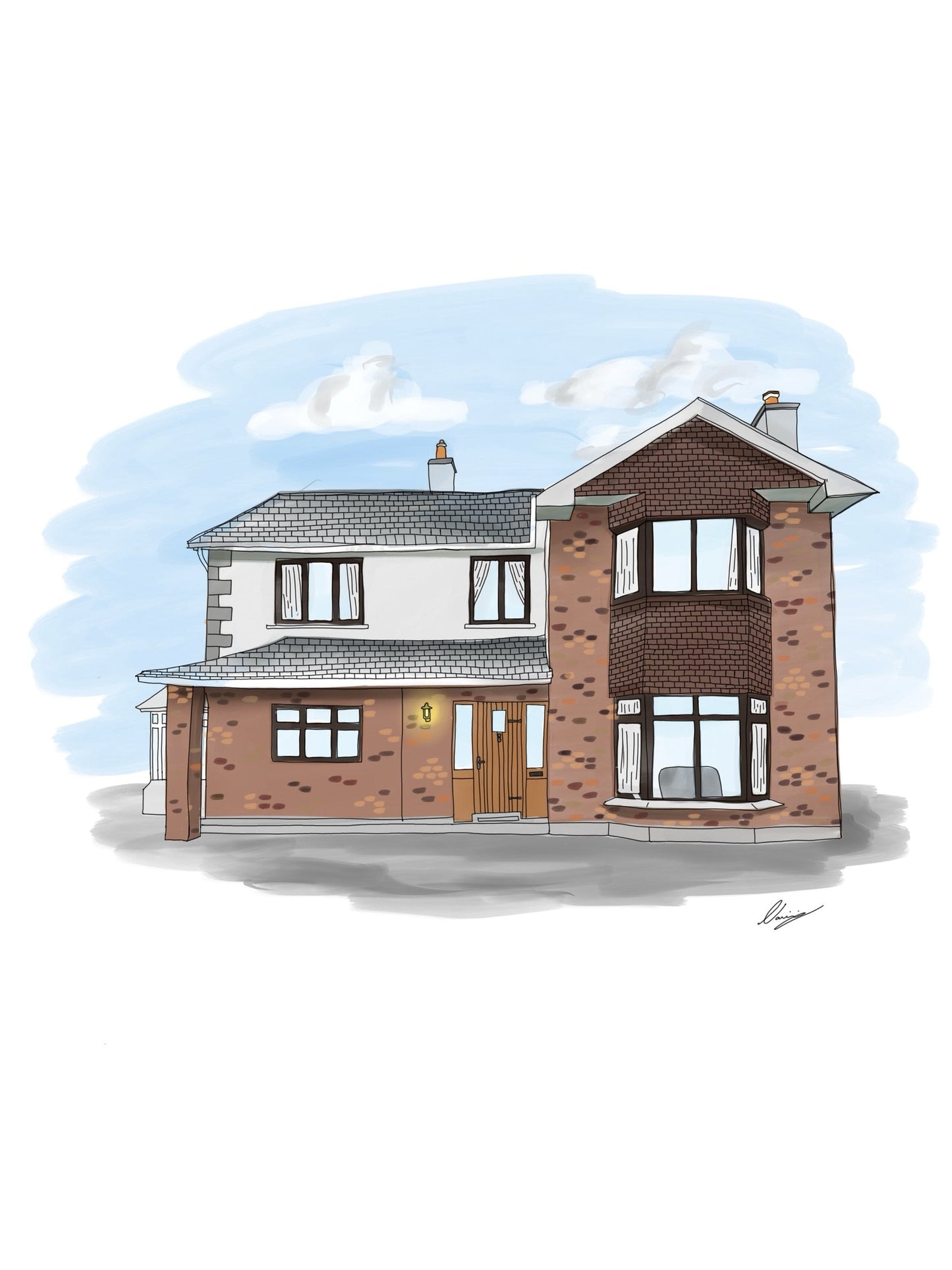 Digital Watercolour Building Portrait PDF